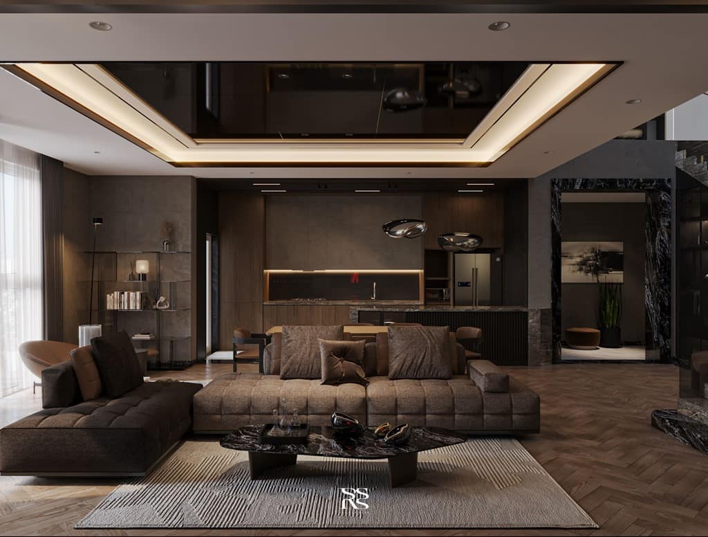 Thiết kế nội thất phòng khách PENTHOUSE – Sunrise City Central, Modern Style