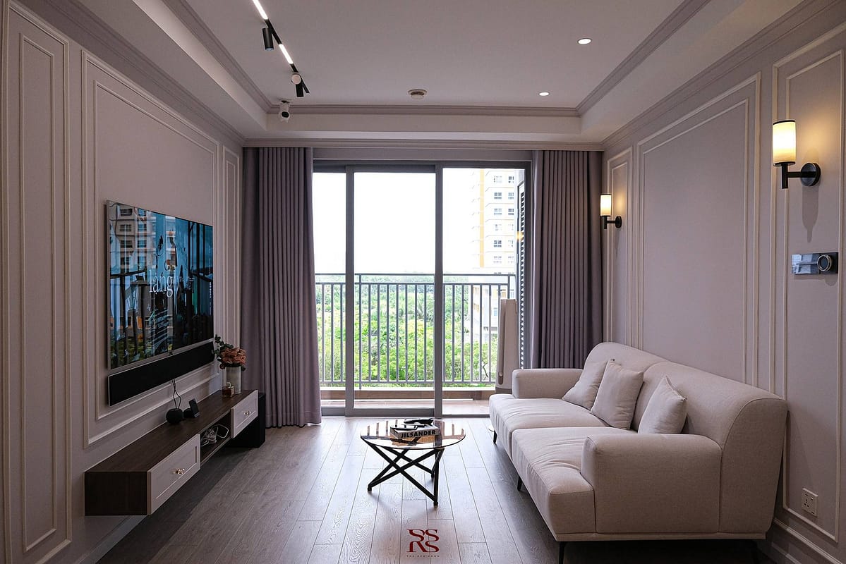 Hoàn thiện nội thất phòng khách căn hộ Celesta Rise - Keppel Land (Neoclassic)