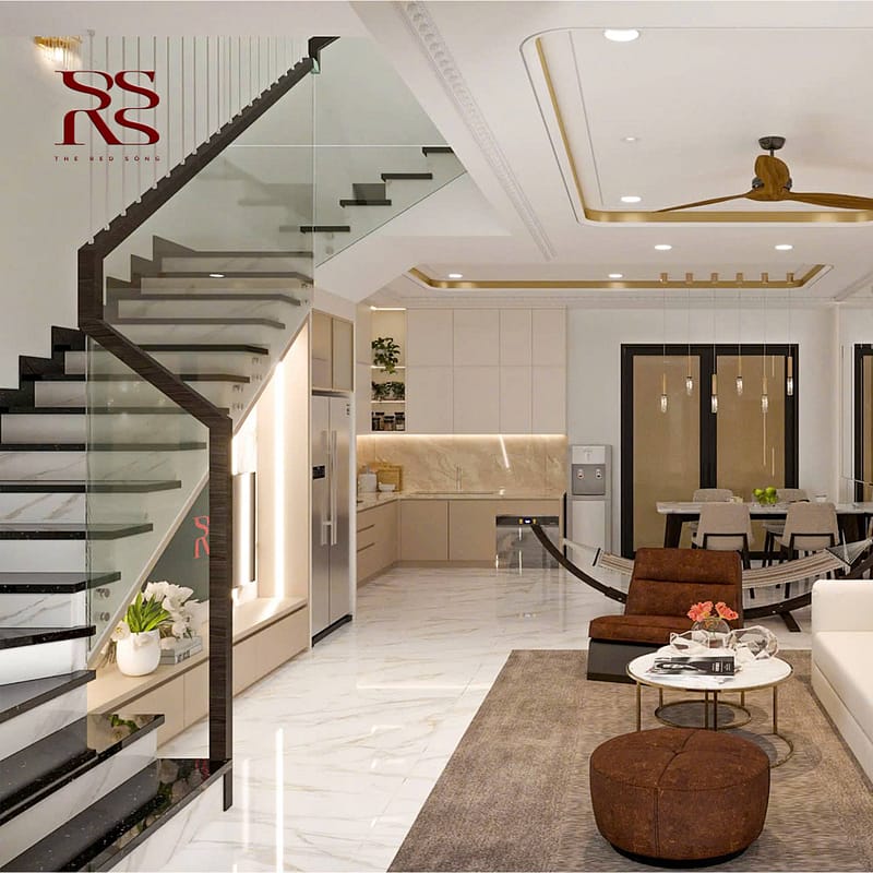 Thiết kế nội thất phòng khách nhà phố Lovera Premier - Khang Điền