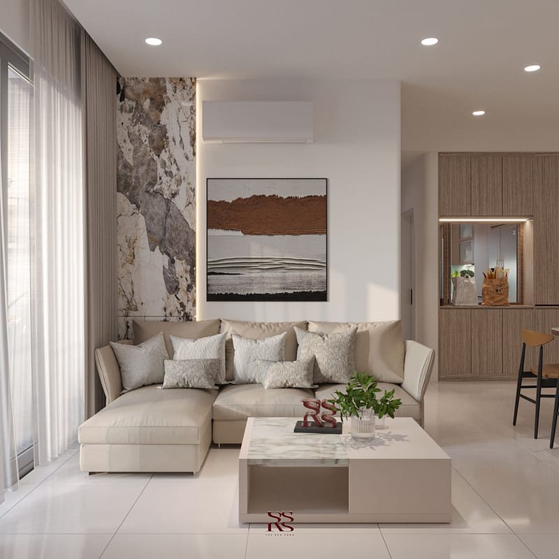 Thiết kế nội thất phòng khách căn hộ DHomme